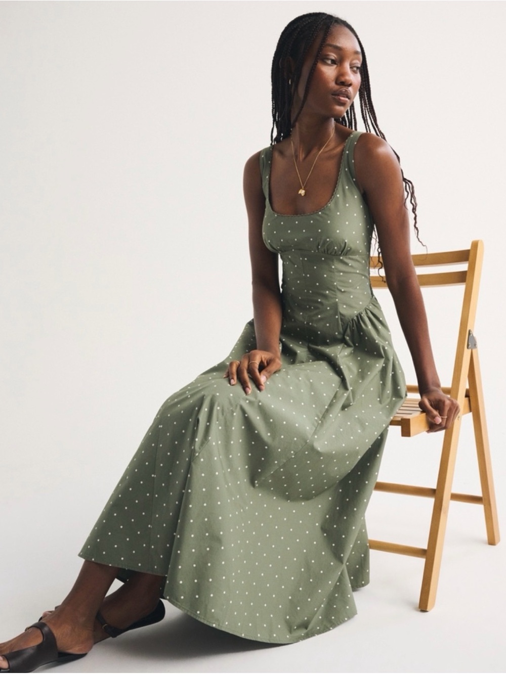 100% Cotton A&F Dylan Midi Dress - Picture 5 of 6